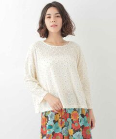 Jocomomola / ホコモモラ その他トップス | Flores hielo ジャガード　フラワー柄パイルトップス