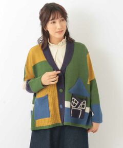 UNACASA KNIT　パッチワークカーディガン