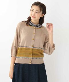 HOJARASCA KNIT　デザインステッチ　ニットカーディガン