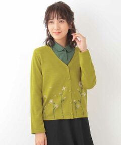 COPASGE NIEVE KNIT　フラワー刺繍ニットカーディガン