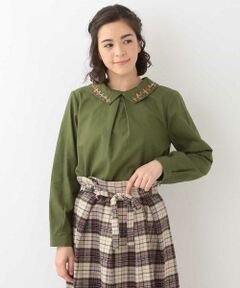 Jocomomola / ホコモモラ シャツ・ブラウス | Planeta Tierra EMB　エンブロイダリーカラーブラウス