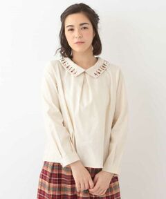 Jocomomola / ホコモモラ シャツ・ブラウス | Planeta Tierra EMB　エンブロイダリーカラーブラウス