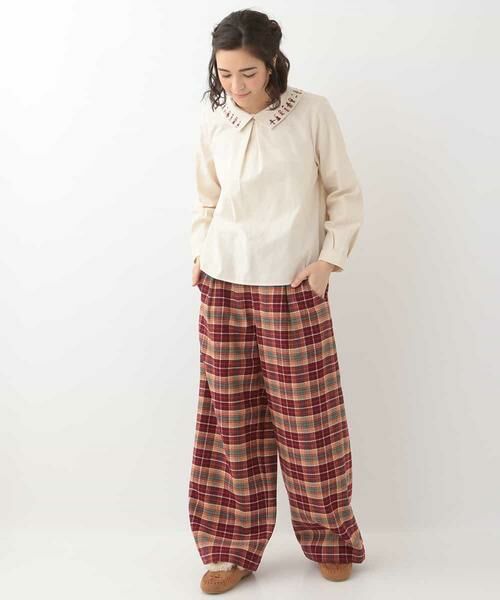 Jocomomola / ホコモモラ シャツ・ブラウス | Planeta Tierra EMB　エンブロイダリーカラーブラウス | 詳細11