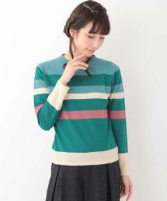 Jocomomola / ホコモモラ ニット・セーター | boild wool　ミックスボーダーニットプルオーバー