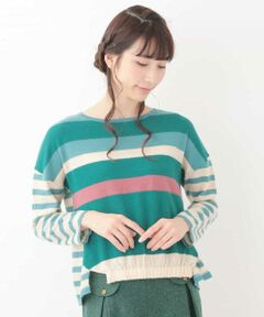 boild wool　ミックスボーダードッキングニットプルオーバー