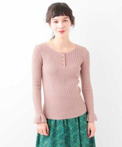 Jocomomola / ホコモモラ ニット・セーター | RIBインナー　フリルリブニットプルオーバー
