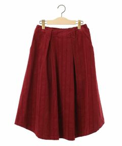 Jocomomola / ホコモモラ ロング・マキシ丈スカート | ストライプコーデュロイ  タックフレアスカート