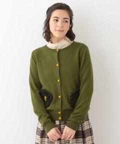 Flores grande knit お花モチーフカーディガン