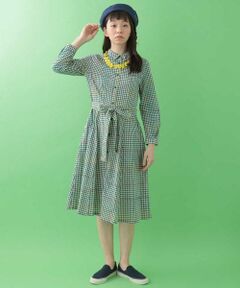 Jocomomola / ホコモモラ ロング・マキシ丈ワンピース | チェックステッチデザインワンピース