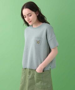 Jocomomola / ホコモモラ ニット・セーター | Estrellato ラメ糸混半袖ニットプルオーバー