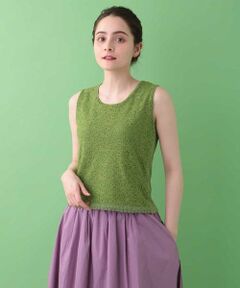 Jocomomola / ホコモモラ タンクトップ | フラワーレースノースリーブニット