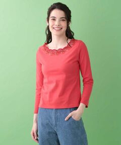 Jocomomola / ホコモモラ カットソー | コットン刺繍インナーカットソー