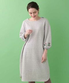 Jocomomola / ホコモモラ ロング・マキシ丈ワンピース | ワンポイント裏毛ワンピース