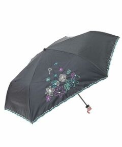 【晴雨兼用】フラワー刺繍折りたたみ傘
