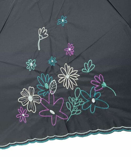 Jocomomola / ホコモモラ 傘 | 【晴雨兼用】フラワー刺繍折りたたみ傘 | 詳細2