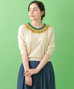 Jocomomola / ホコモモラ ニット・セーター | バテンレースニットプルオーバー