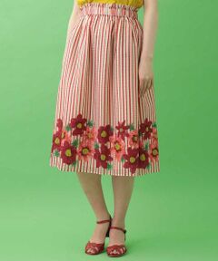 Jocomomola / ホコモモラ ロング・マキシ丈スカート | リップルフラワープリントスカート