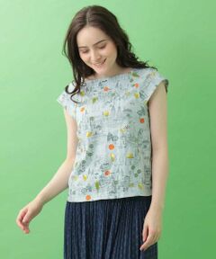 Jocomomola / ホコモモラ カットソー | Hallstatt 街並みプリントカットソー