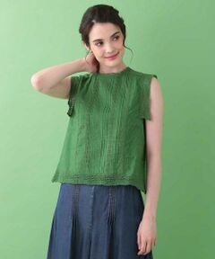 Jocomomola / ホコモモラ シャツ・ブラウス | レースディティールノースリーブブラウス