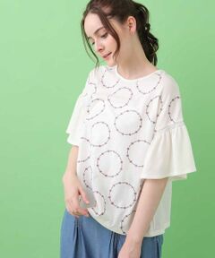 Jocomomola / ホコモモラ カットソー | pezframencoフラワーサークル刺繍カットソー