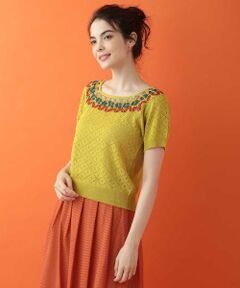 Jocomomola / ホコモモラ ニット・セーター | Cinta リボンレースニット