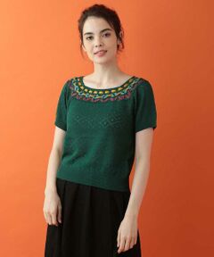 Jocomomola / ホコモモラ ニット・セーター | Cinta リボンレースニット