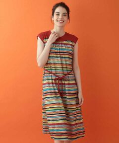 Jocomomola / ホコモモラ ロング・マキシ丈ワンピース | クレヨンボーダーワンピース