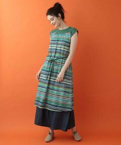 Jocomomola / ホコモモラ ロング・マキシ丈ワンピース | クレヨンボーダーワンピース