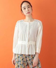 Jocomomola / ホコモモラ シャツ・ブラウス | 楊柳レースペプラムブラウス