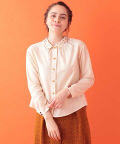 Jocomomola / ホコモモラ シャツ・ブラウス | フラワー刺繍ポイントブラウス