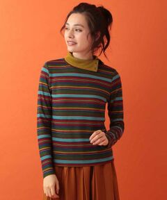 Jocomomola / ホコモモラ カットソー | マルチボーダーハイネックカットソー