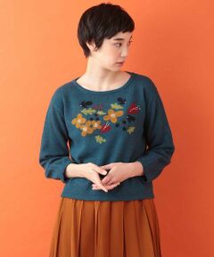 Jocomomola / ホコモモラ ニット・セーター | フラワーニードル刺繍プルオーバー