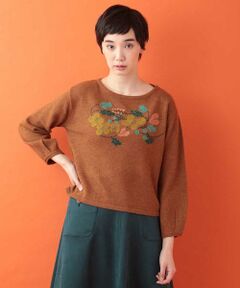Jocomomola / ホコモモラ ニット・セーター | フラワーニードル刺繍プルオーバー