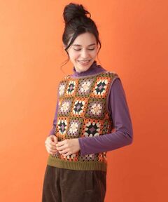 Jocomomola / ホコモモラ ニット・セーター | フラワーかぎ編みニットベスト