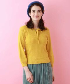 Jocomomola / ホコモモラ ニット・セーター | フロントリボンリブニットプルオーバー