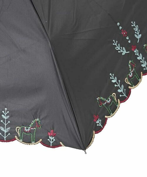 Jocomomola / ホコモモラ 傘 | 【晴雨兼用】木馬モチーフ刺繍折りたたみ傘 | 詳細6