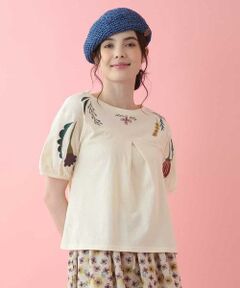 Jocomomola / ホコモモラ カットソー | ボタニカル刺繍カットソー