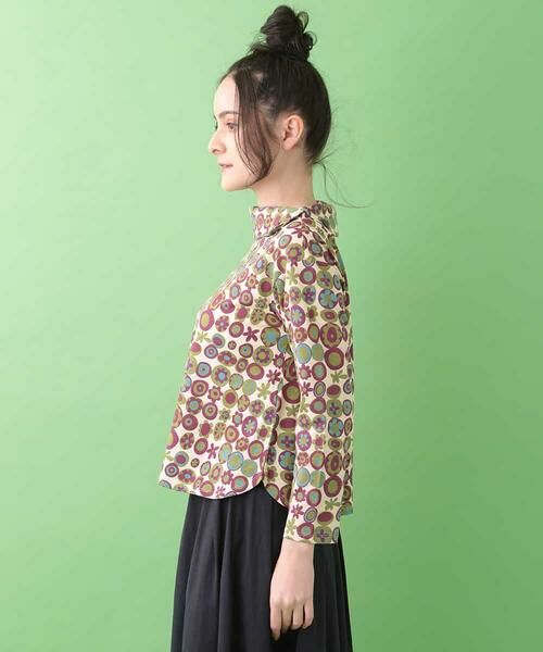 Jocomomola / ホコモモラ カットソー | ボールフラワープリント　ロールネックカットソー | 詳細1