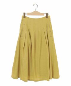 Jocomomola / ホコモモラ ミニ・ひざ丈スカート | Papiroflexia リネンレーヨンフレアスカート