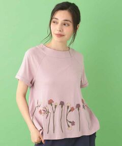 Jocomomola / ホコモモラ カットソー | Acanthus emb フラワー刺繍Tシャツ