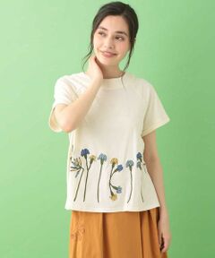 Jocomomola / ホコモモラ カットソー | Acanthus emb フラワー刺繍Tシャツ