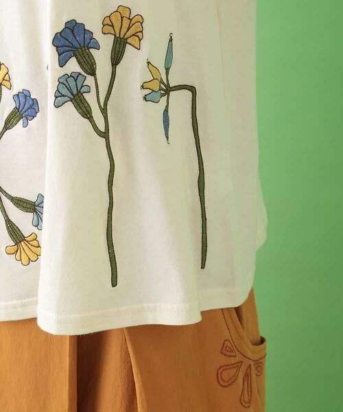 Jocomomola / ホコモモラ カットソー | Acanthus emb フラワー刺繍Tシャツ | 詳細5