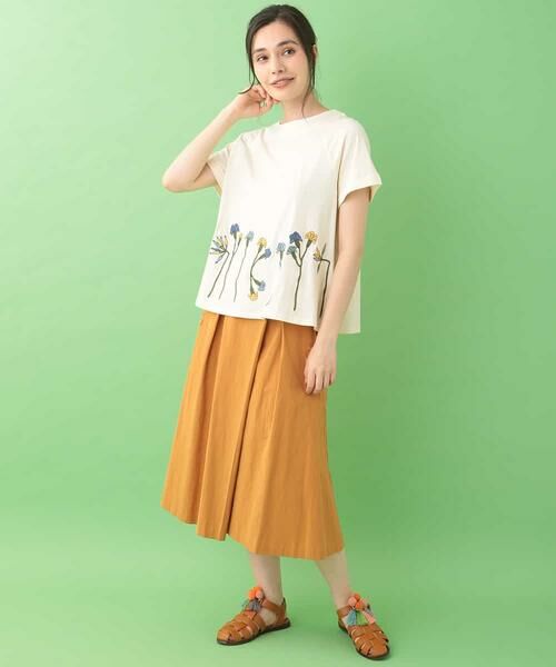 Jocomomola / ホコモモラ カットソー | Acanthus emb フラワー刺繍Tシャツ | 詳細8
