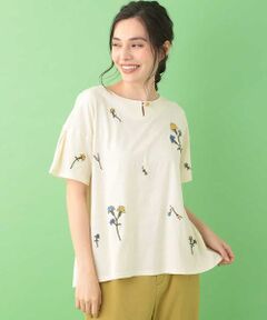 Jocomomola / ホコモモラ カットソー | Acanthus フラワー刺繍カットソー