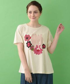 agradable デザインプリントTシャツ