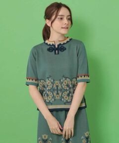 Jocomomola / ホコモモラ ニット・セーター | Azulejo チャイナニットプルオーバー