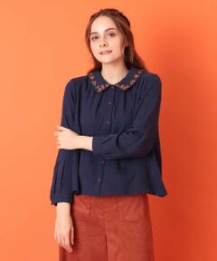 Jocomomola / ホコモモラ シャツ・ブラウス | recocer フラワー刺繍ブラウス