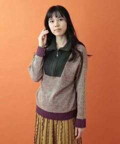 Jocomomola / ホコモモラ ニット・セーター | Color Bloque 配色ニットプルオーバー