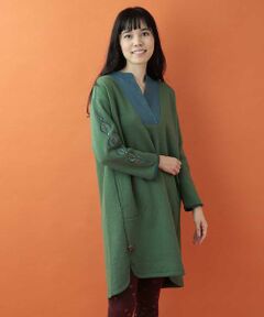 Jocomomola / ホコモモラ ロング・マキシ丈ワンピース | 刺繍デザインスウェットワンピース