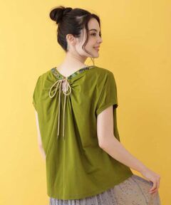 Jocomomola / ホコモモラ カットソー | Reflejo スクエアネック刺繍カットソー